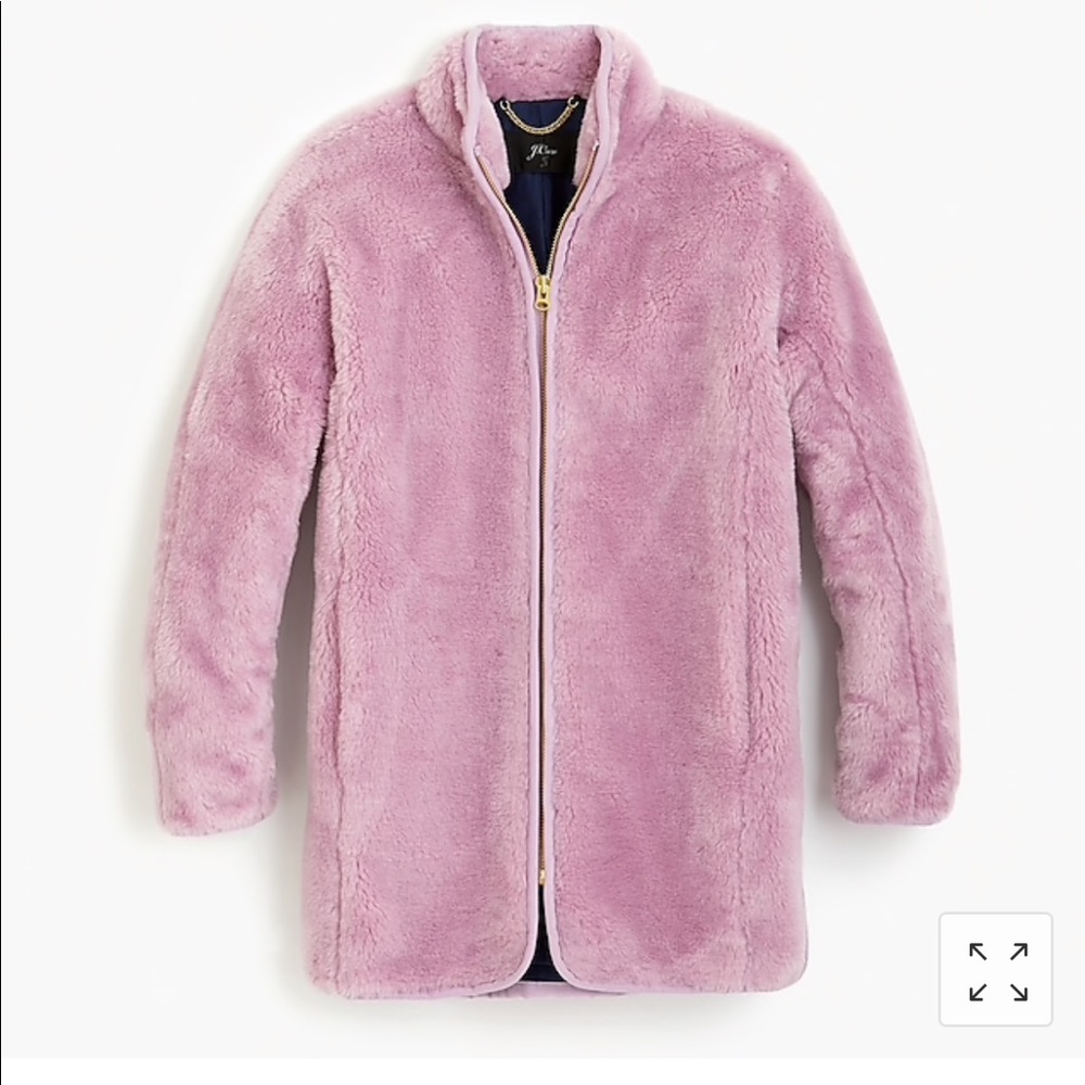 J.Crew pink Teddy Coat soft fur like feel